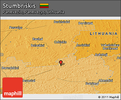 Political Panoramic Map of Stumbriškis