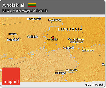 Political Panoramic Map of Ančiškiai