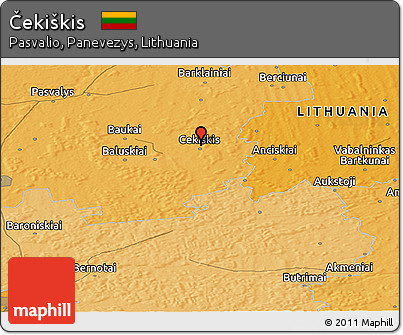 Political Panoramic Map of Čekiškis