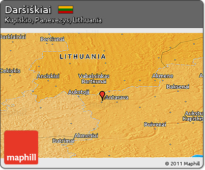 Political Panoramic Map of Daršiškiai