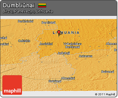Political Panoramic Map of Dumbliūnai