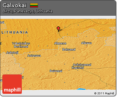 Political Panoramic Map of Galvokai