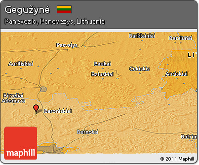 Political Panoramic Map of Gegužynė