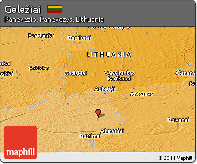 Political Panoramic Map of Geležiai