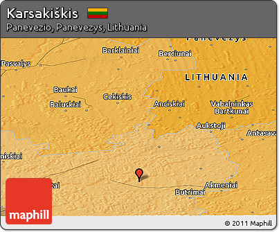 Political Panoramic Map of Karsakiškis