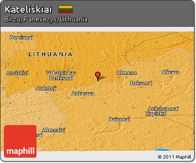 Political Panoramic Map of Kateliškiai
