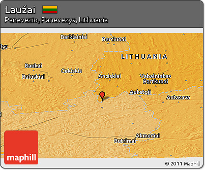 Political Panoramic Map of Laužai