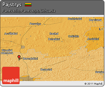 Political Panoramic Map of Pajstrys