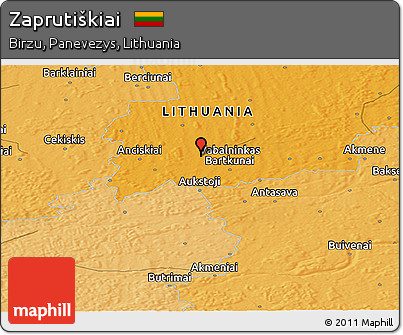 Political Panoramic Map of Zaprutiškiai