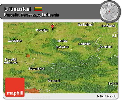 Satellite Panoramic Map of Diliauskai