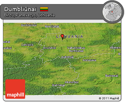 Satellite Panoramic Map of Dumbliūnai