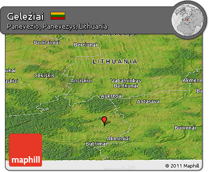 Satellite Panoramic Map of Geležiai
