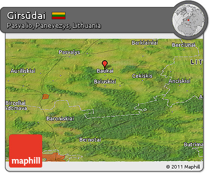 Satellite Panoramic Map of Girsūdai