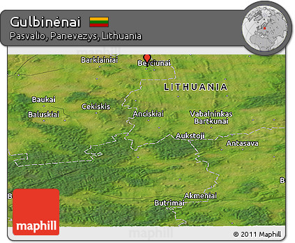 Satellite Panoramic Map of Gulbinėnai