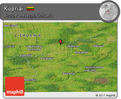 Satellite Panoramic Map of Kupriai