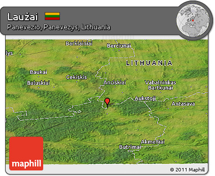 Satellite Panoramic Map of Laužai