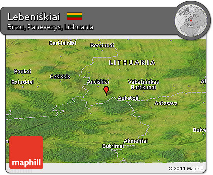 Satellite Panoramic Map of Lebeniškiai