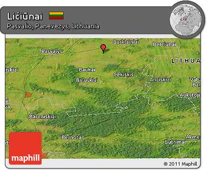 Satellite Panoramic Map of Ličiūnai