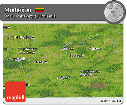 Satellite Panoramic Map of Mieleišiai
