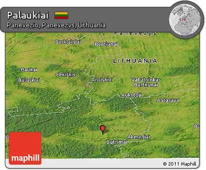 Satellite Panoramic Map of Palaukiai