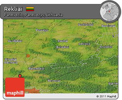 Satellite Panoramic Map of Rekliai