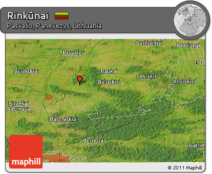 Satellite Panoramic Map of Rinkūnai