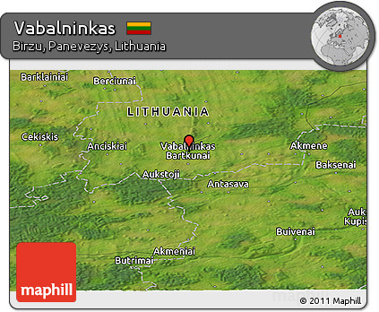 Satellite Panoramic Map of Vabalninkas