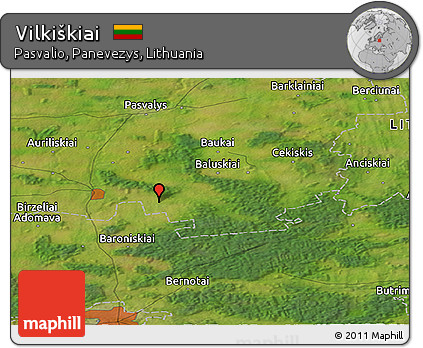 Satellite Panoramic Map of Vilkiškiai