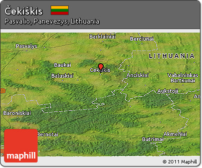 Satellite Panoramic Map of Čekiškis
