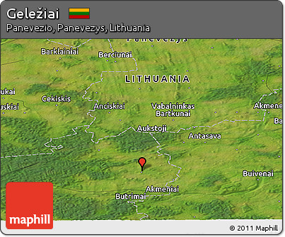 Satellite Panoramic Map of Geležiai