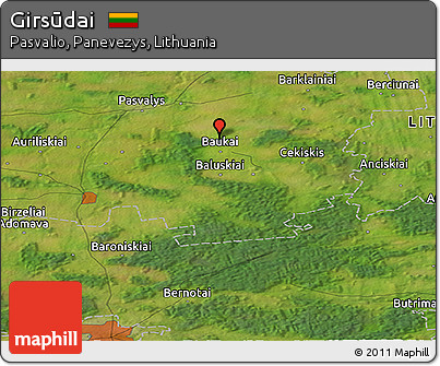 Satellite Panoramic Map of Girsūdai