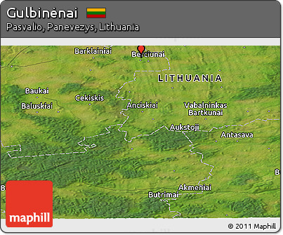 Satellite Panoramic Map of Gulbinėnai