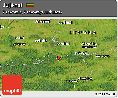 Satellite Panoramic Map of Jujėnai