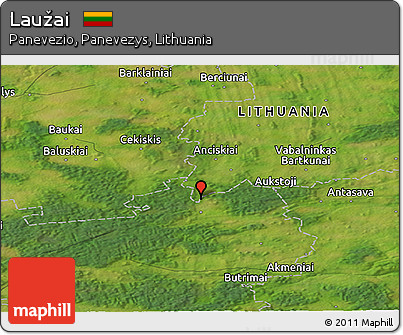 Satellite Panoramic Map of Laužai