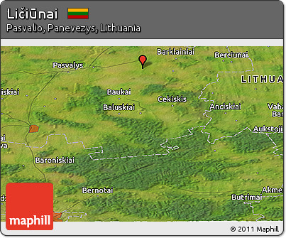 Satellite Panoramic Map of Ličiūnai
