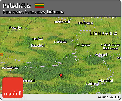 Satellite Panoramic Map of Pėlėdiškis