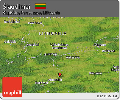 Satellite Panoramic Map of Šiaudiniai