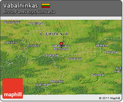 Satellite Panoramic Map of Vabalninkas
