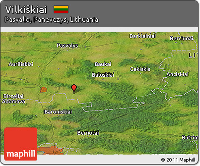 Satellite Panoramic Map of Vilkiškiai