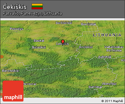 Satellite Panoramic Map of Čekiškis