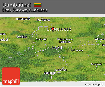 Satellite Panoramic Map of Dumbliūnai