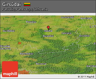 Satellite Panoramic Map of Girsūdai