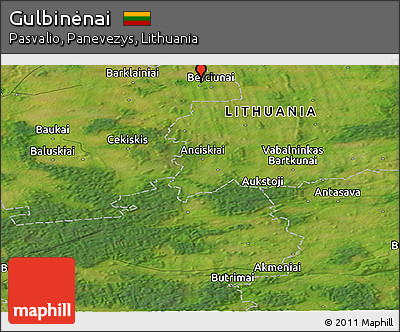 Satellite Panoramic Map of Gulbinėnai