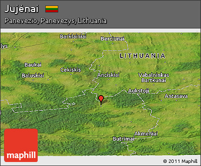 Satellite Panoramic Map of Jujėnai