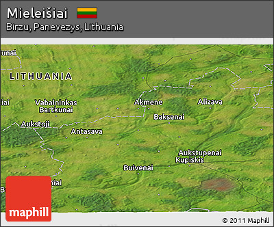 Satellite Panoramic Map of Mieleišiai