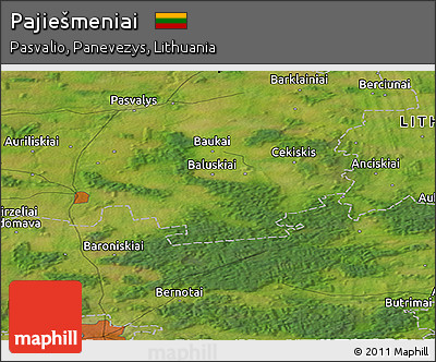 Satellite Panoramic Map of Pajiešmeniai