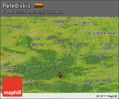 Satellite Panoramic Map of Pėlėdiškis