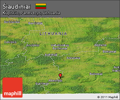 Satellite Panoramic Map of Šiaudiniai