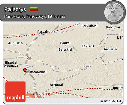 Shaded Relief Panoramic Map of Pajstrys