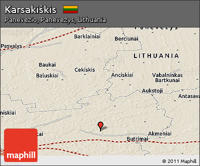 Shaded Relief Panoramic Map of Karsakiškis